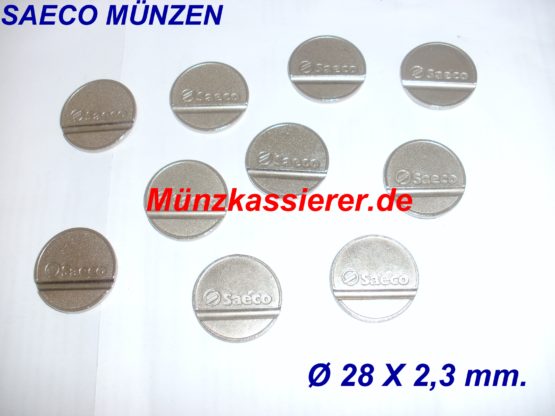 SAECO MÜNZEN Ø 28 x 2,3mm. Münzkassierer.de Saeco Kaffeemaschine