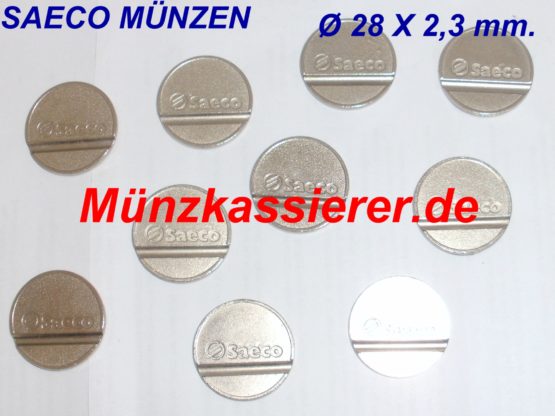 SAECO MÜNZEN Ø 28 x 2,3mm. Münzkassierer.de Saeco Kaffeemaschine