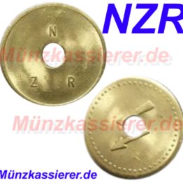 10 x Münzen Wertmarken Jetons Ø 26 x 1,6 - Loch Ø 6mm. Münzkassierer NZR